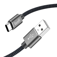 Budi 206T/2M USB-A apa - USB-C apa 2.0 Adat és töltő kábel - Fekete (2m) (206T/2M) kábel és adapter