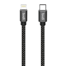 Budi 206TL30 USB-C apa - Lightning apa 2.0 Adat és töltőkábel - Fekete (3m) kábel és adapter