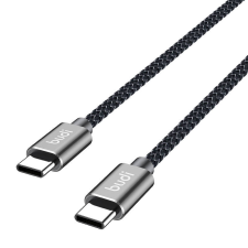 Budi 206TT15B USB-C apa - USB-C apa 2.0 Adat és töltő kábel - Fekete (1.5m) kábel és adapter