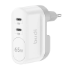 Budi 326RE 2x USB-C Hálózati töltő - Fehér (65W)