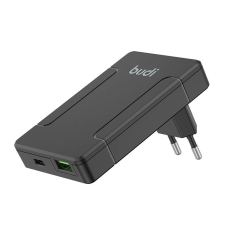 Budi USB-A / USB-C Univerzális Hálózati töltő - Fekete (65W) (337) mobiltelefon kellék