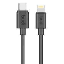 Budi USB-C - LIghnting kábel 1.2m fekete (023TL) kábel és adapter