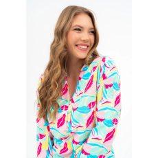 BUDMIL 3/4-es ujjú női blúz Női XS fehér-pasztell 20770069-002251-0199