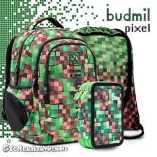 BUDMIL ergonomikus iskolatáska hátizsák 40 cm SZETT - Pixel iskolatáska