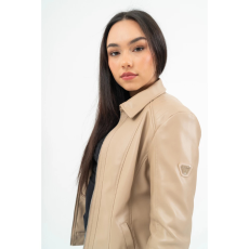 BUDMIL galléros műbőr dzseki Női XL drapp 20510022-001252-0599