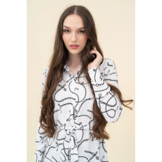 BUDMIL Hosszított blúz Női XS fehér-fekete 20770068-001242-0199