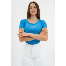 BUDMIL Karcsúsított póló nyomott mintával Női XXXL v.kék