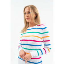 BUDMIL Kötött pulóver Női L fehér-színes 20050822-001252-0499 női pulóver, kardigán