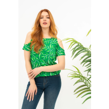 BUDMIL Lezser fazonú póló Női XXL zöld mintás 20331150-001251-0699 női póló