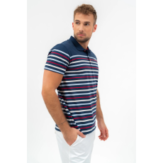 BUDMIL Modern fit galléros póló Férfi L s.kék-fehér 20730267-002251-0499