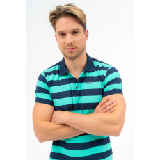 BUDMIL Modern fit galléros póló Férfi M s.kék-zöld 20730268-002251-0399