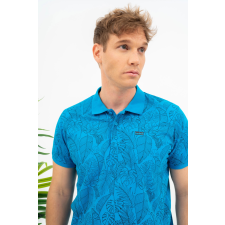 BUDMIL Modern fit galléros póló Férfi M türkiz 20730269-002251-0399 férfi póló