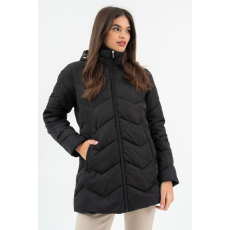 BUDMIL női téli kabát, HEATHER25, Fekete, XL