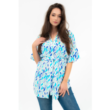 BUDMIL Rövid ujjú blúz Női XXL fehér-kék 20770075-001251-0699 blúz