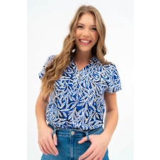 BUDMIL Rövid ujjú blúz Női XXL kék-fehér 20770073-002251-0699 blúz