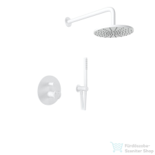 Bugnatese MILLENOVECINQUANTA falsík alatti zuhanyrendszer 22,5 cm-es esőztetővel,belső egységgel,zuhanyszettel,matt fehér 4674BI csaptelep