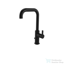 Bugnatese ORION magasított mosdó csaptelep automata leeresztővel,matt fekete 5613NE csaptelep