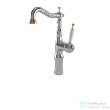 Bugnatese OXFORD magasított mosdó csaptelep automata leeresztővel,króm/arany 6317CRDO csaptelep