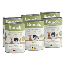  BUNCH Főtt Kecske Menü csicsókával, sárgarépával, és almával, 6 x 400 g kutyaeledel
