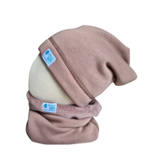  Bundás téli sapka, barna babasapka, sál