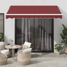 burgundi vörös kézzel kihúzható napellenző 300 x 250 cm kerti bútor