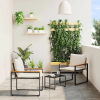  Bútor szettek párnával 3 pcs Beige és Krémszínű Rattan