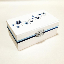  Búzavirágos doboz. Mérete: 17x7x5,2 cm dekorációs kellék