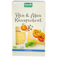 Byodo bio kukorica és rizs kenyérlapok 160g gluténmentes termék