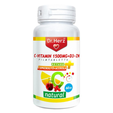 C-vitamin 1500mg+D3+Zn tabletta csipkebogyóval és acerola kivonattal 60 db vitamin és táplálékkiegészítő