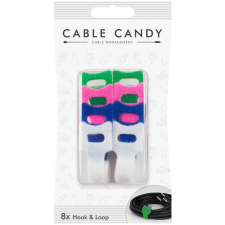 Cable Candy CC006 Tépőzáras kábel kötegelő - Rózsaszín/Zöld/Fehér/kék (CC006) asztali számítógép kellék