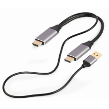 Cablexpert A-HDMIM-DPM-01 HDMI 2.0 - DisplayPort 1.4 Aktív adapterkábel 2m - Fekete kábel és adapter