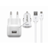 Cabstone autós töltő szett 3 in 1 - 12-24V USB fekete (2,1A) - A készlet erejéig!