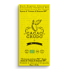 Cacao Crudo Raw Étcsokoládé citromhéjjal, 50 g *IT-BIO-006 tanúsítvány csokoládé és édesség