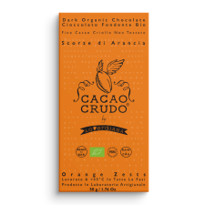 Cacao Crudo Raw Étcsokoládé narancshéjjal, 50 g  *IT-BIO-006 tanúsítvány csokoládé és édesség