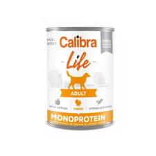 Calibra Dog Life konzerv eledel felnőtt kutyáknak pulykával és almával 400 g kutyaeledel