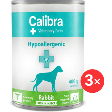 Calibra VD Dog konz. Hypoallergenic Rabbit & Insect 3 × 400 g kutyaeledel
