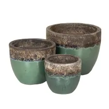  Calloway Classic kerámia növénytartó szett  türkiz 22,5x19,5-38x31cm S3 kerti tárolás