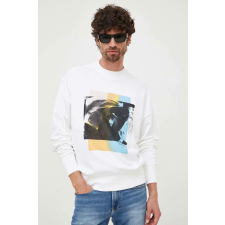 Calvin Klein Jeans férfi blúz J30J323750 M INTL Fehér férfi pulóver, kardigán
