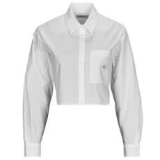 Calvin Klein Jeans Ingek / Blúzok WOVEN LABEL CROPPED SHIRT Fehér EU XL