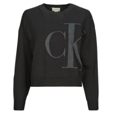 Calvin Klein Jeans Pulóverek LONG SLEEVE SMOOTH COTTON Fekete EU S női pulóver, kardigán