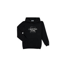 Calvin Klein Jeans Pulóverek METALLIC BOX LOGO RELAXED HOODIE Fekete 10 éves gyerek pulóver, kardigán