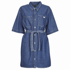 Calvin Klein Jeans Rövid ruhák LINEN BOXY BELTED SHIRT DRESS Tengerész EU M