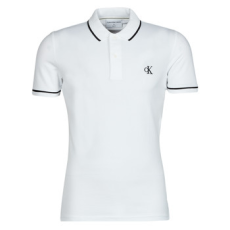 Calvin Klein Jeans Rövid ujjú galléros pólók TIPPING SLIM POLO Fehér EU XS