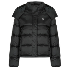 Calvin Klein Jeans Steppelt kabátok SHINY MONOLOGO ND SHORT PUFFER Fekete EU L
