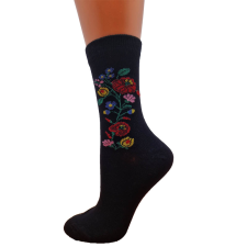 Calzerotto Kalocsai virágmintás zokni fekete 39-42 női zokni