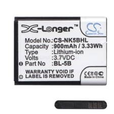 Cameron Sino akku 900mAh LI-ION (BL-5B kompatibilis) (CS-NK5BHL) mobiltelefon akkumulátor