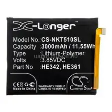 Cameron Sino Li-Polymer akku (3.85V/3000mAh, Nokia HE342 kompatibilis) FEKETE (CS-NKT510SL) mobiltelefon akkumulátor