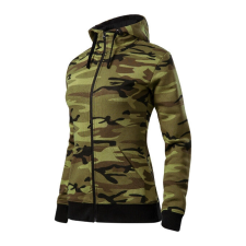 Camo Zipper felső női zöld terepszín S női pulóver, kardigán