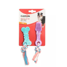 Camon Köteles TPE játék csont és fogkefe kb 10cm játék kutyáknak