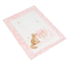 Cangaroo Baba takaró little friends 80x1 cm erdei állatos pink MBN-111880 babaágynemű, babapléd